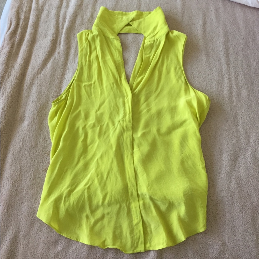 Rory Beca 💚 Lime greenish yellow open back tank